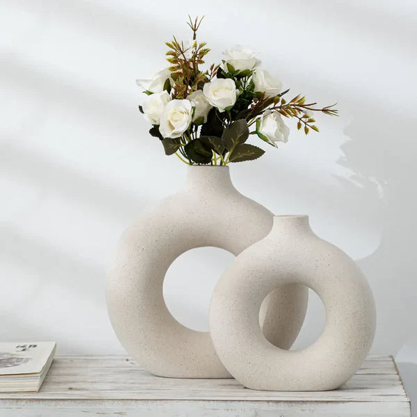 Nordic donut ceramic vase