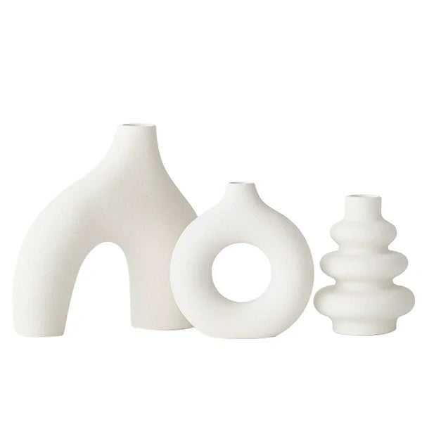 Nordic donut ceramic vase