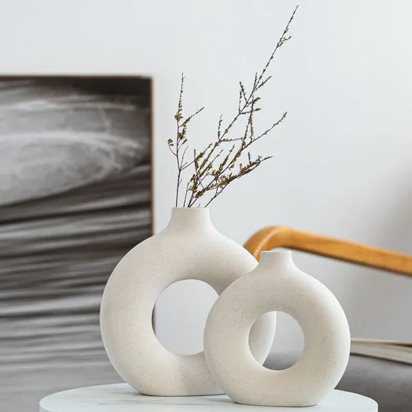 Nordic donut ceramic vase