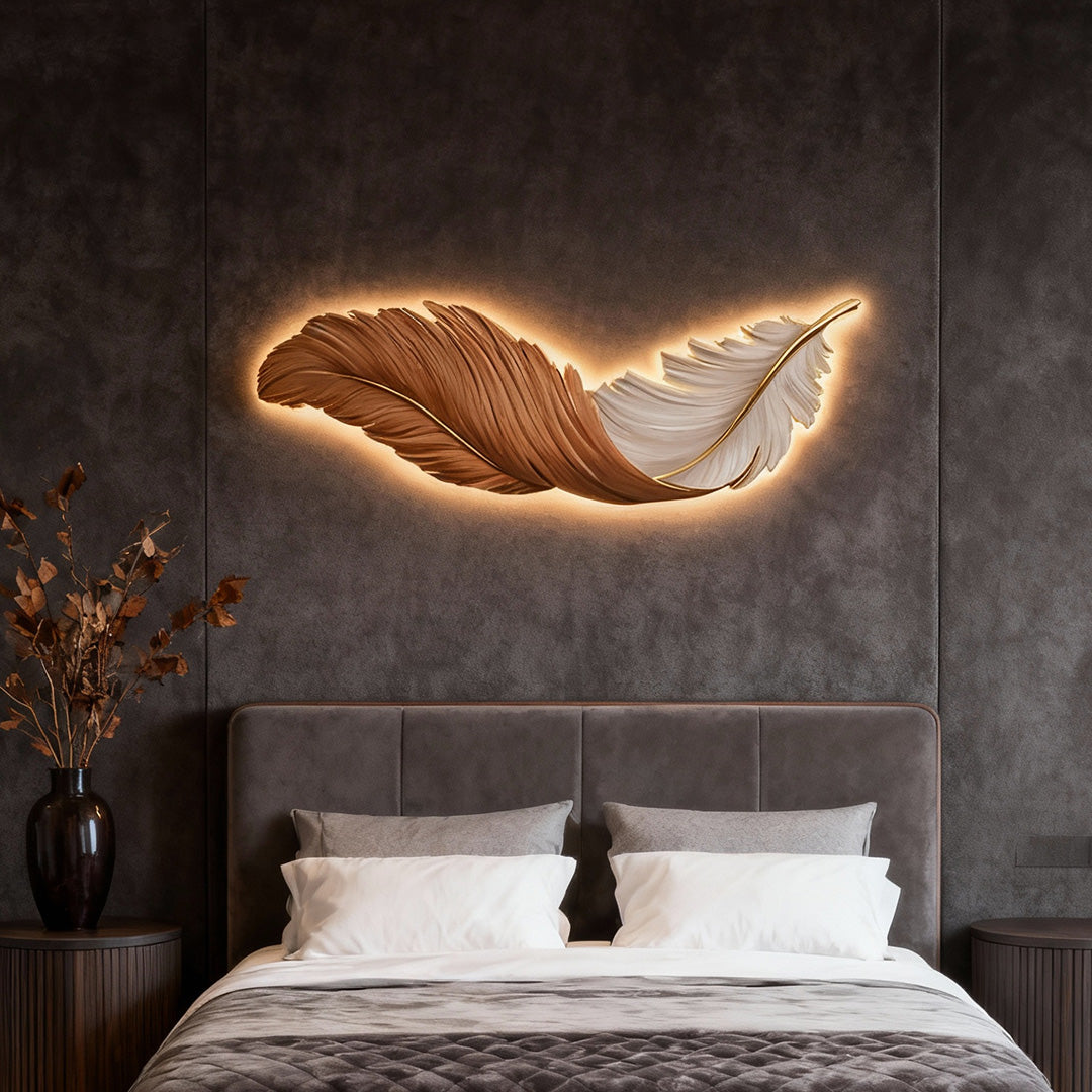 Feather wall lamp luxury led lamp