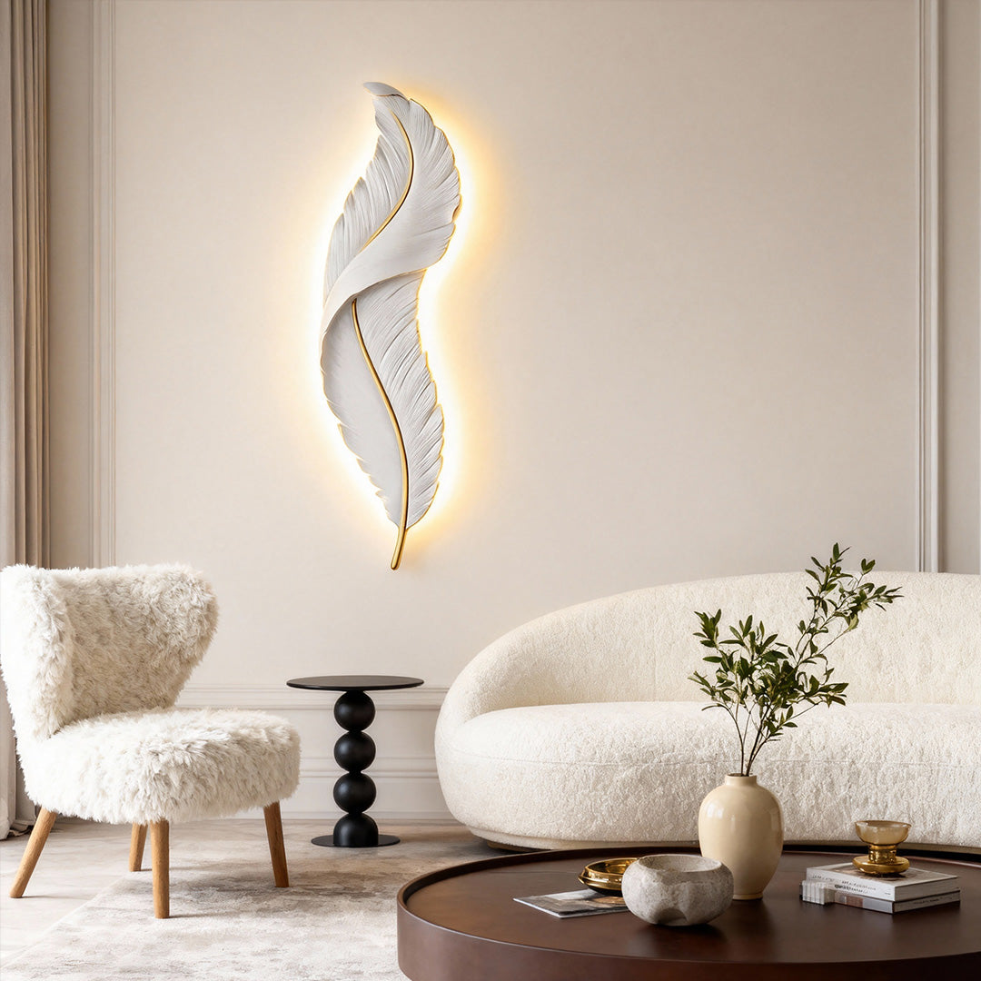 Feather wall lamp luxury led lamp